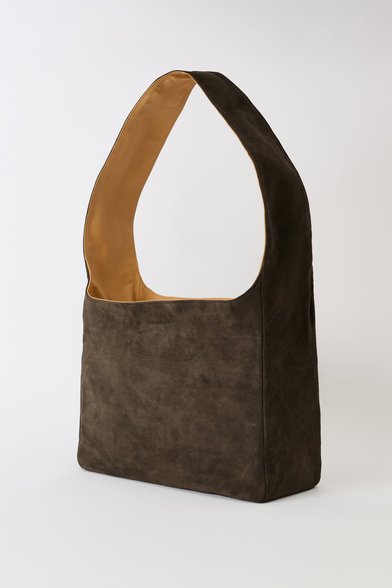 Grande Brick Bag Espresso Brown Suede 3