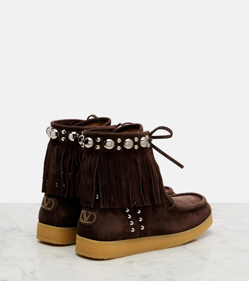 Valentino Nellcôte studded suede ankle boots outlook