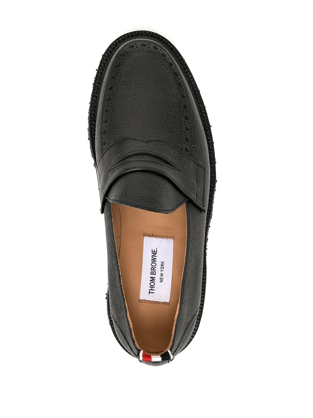 grosgrain-loop round-toe loafers - 4