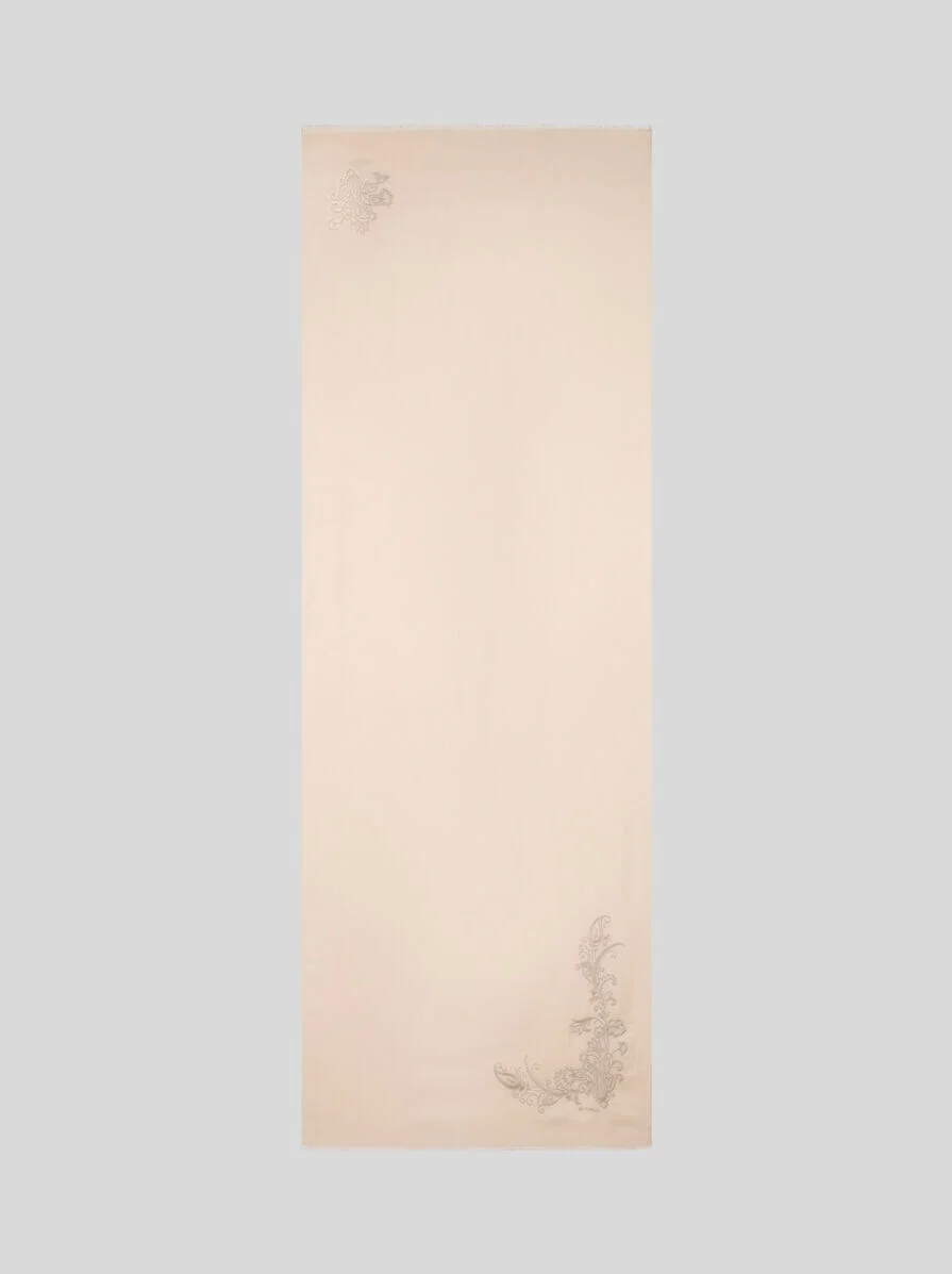 CASHMERE AND SILK SCARF WITH EMBROIDERY - 1