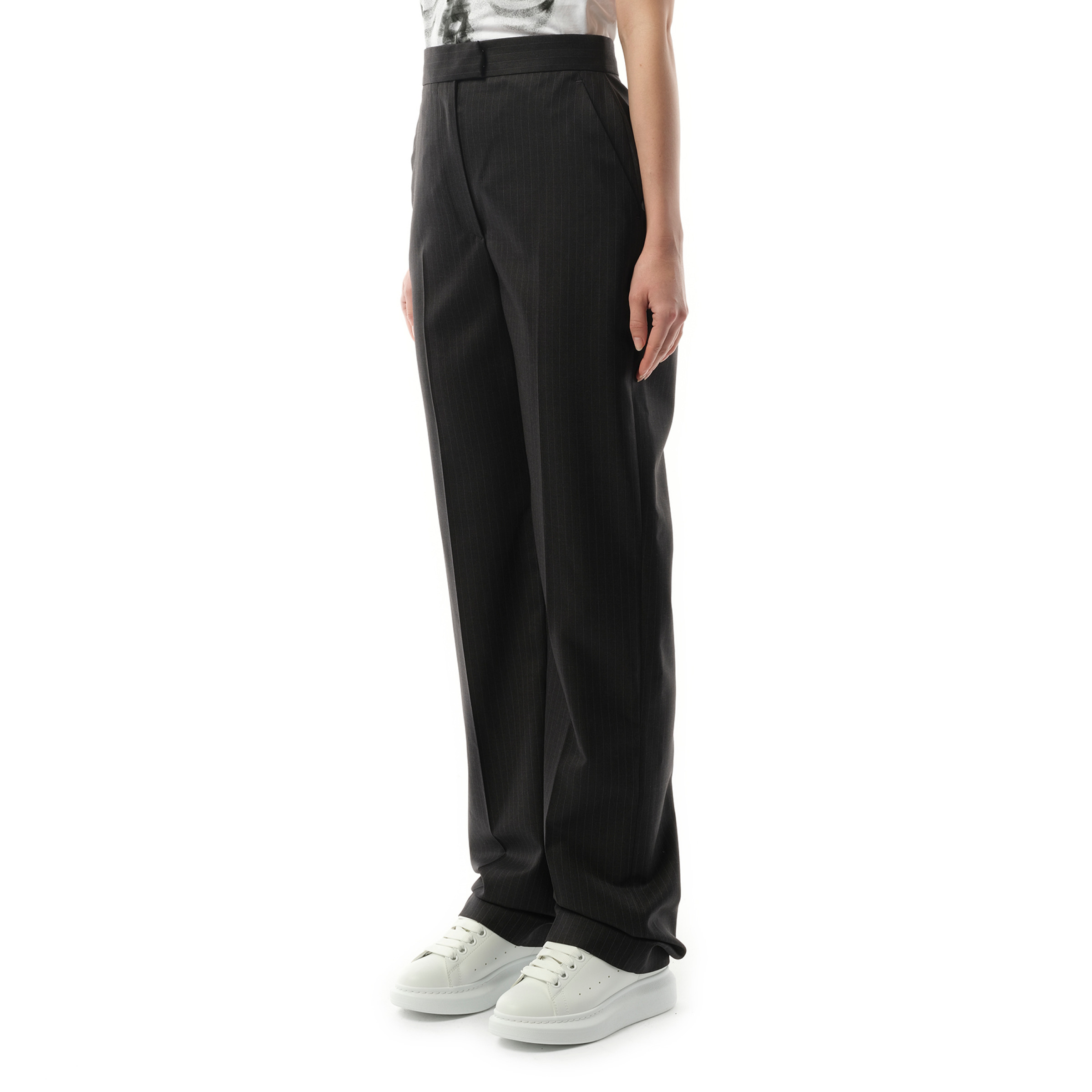Straight Leg Trousers in Grey - 5