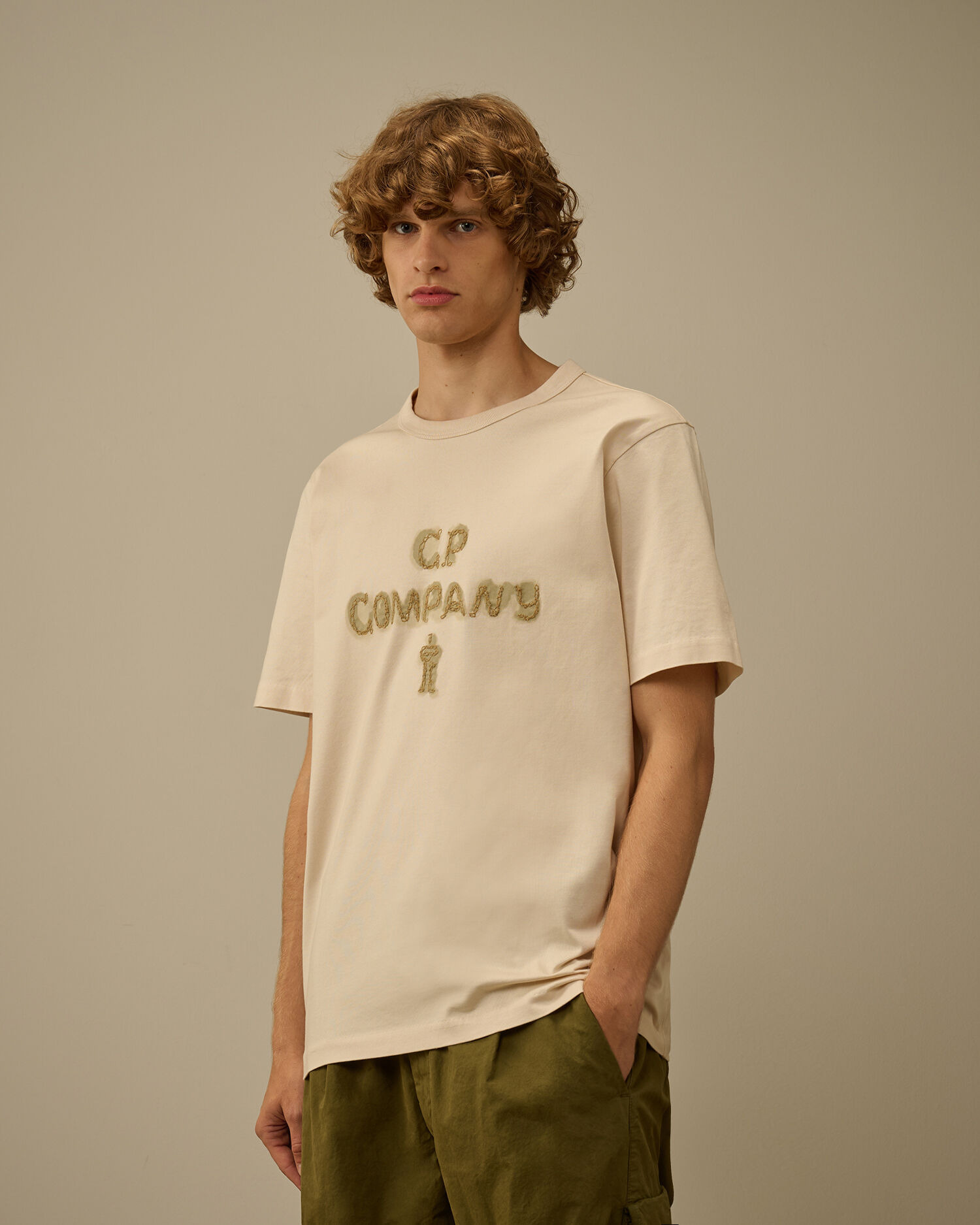 Mercerized 30/2 Jersey Twisted Short Sleeve Logo T-Shirt - 3