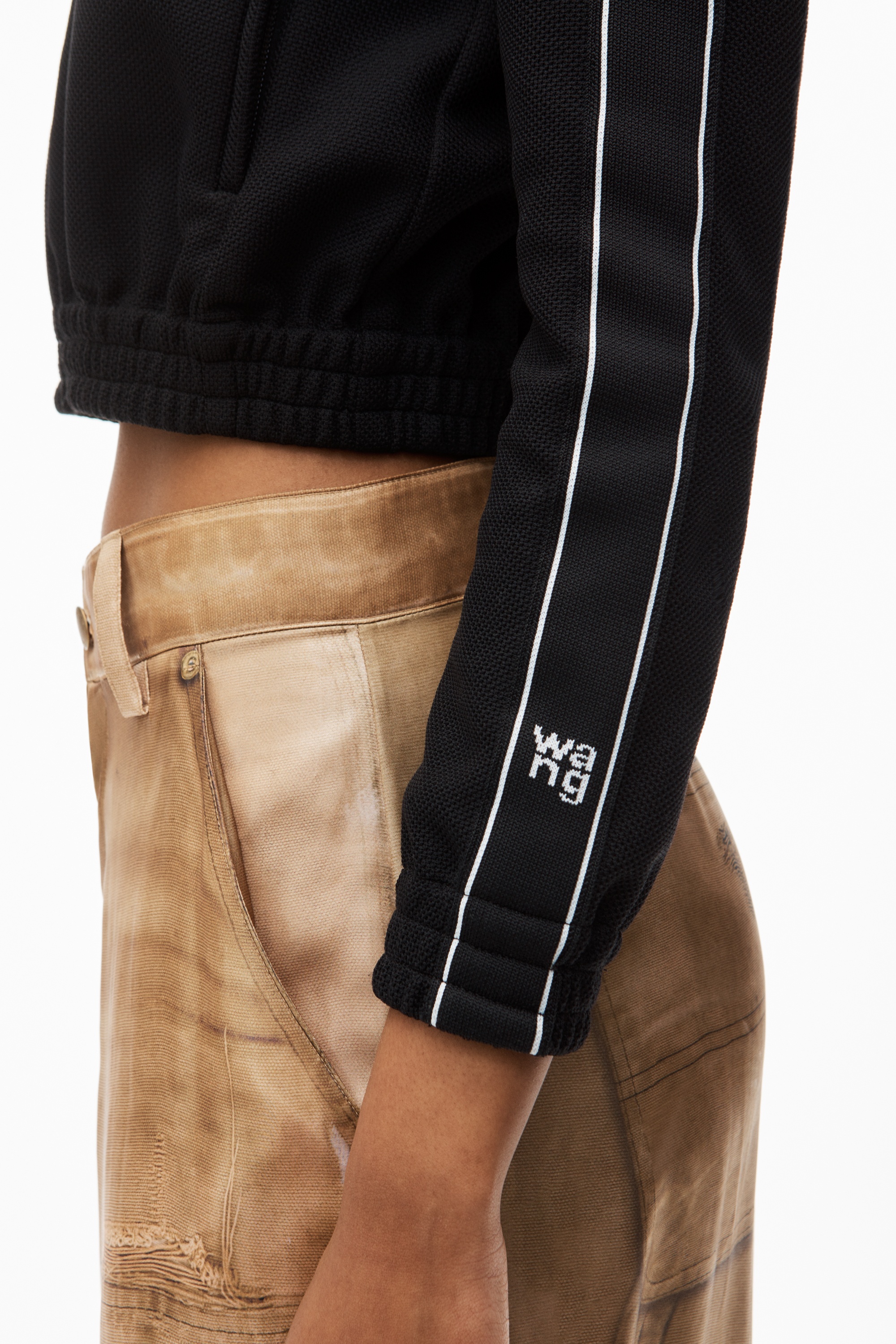 Cropped Track Jacket with Logo Tape - 5