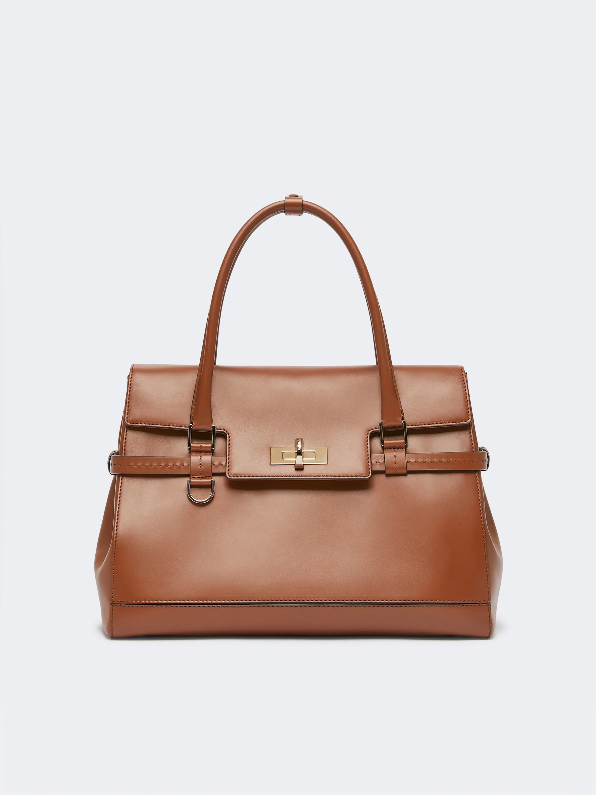 MARGAUX25 Natural leather handbag - AMBER BROWN - 1