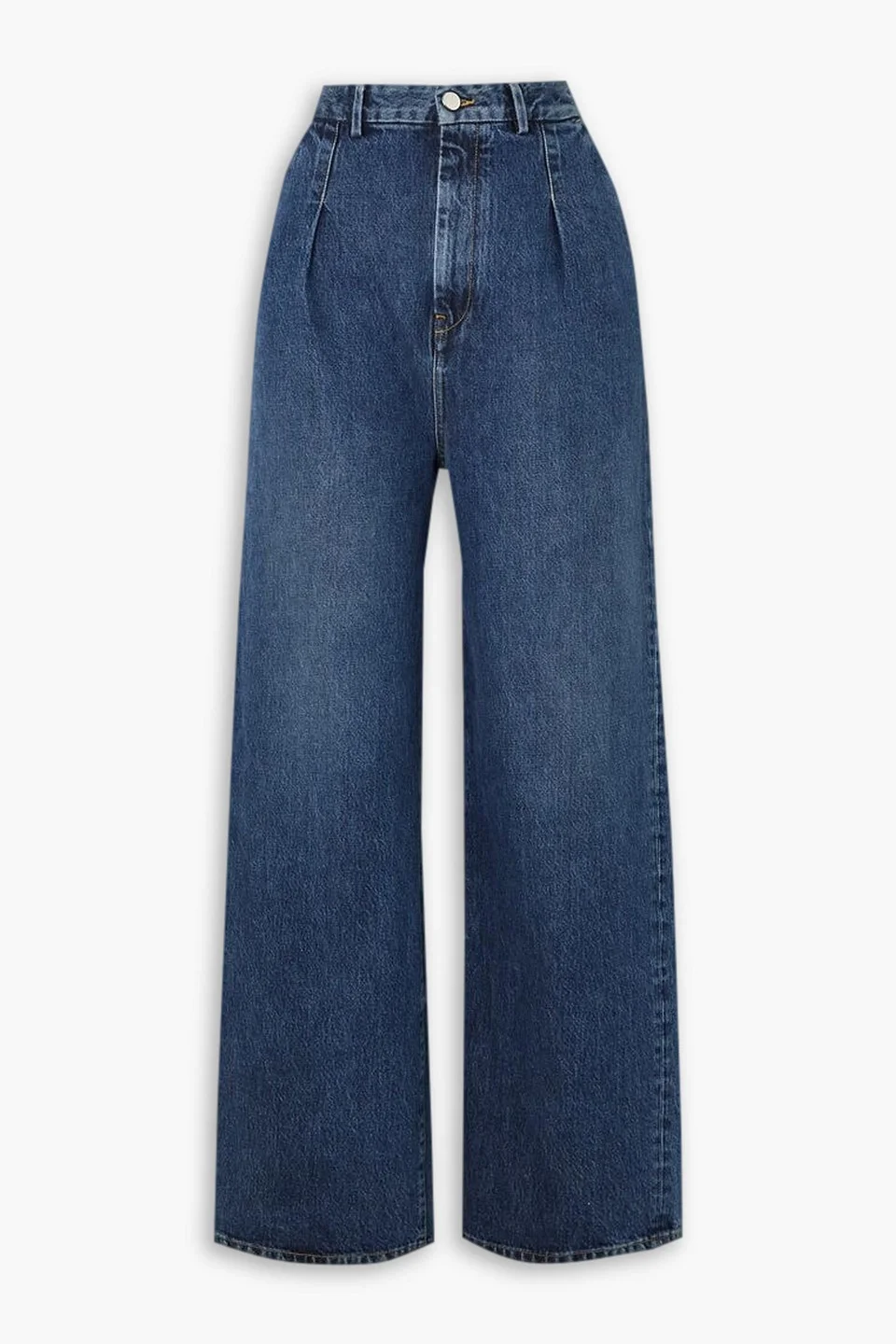 Attu pleated high-rise wide-leg jeans - 1