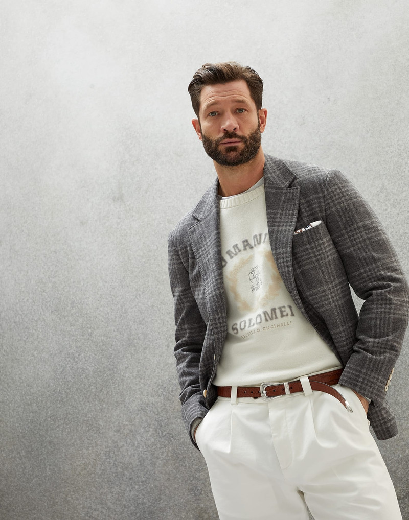 Frisé wool, silk and cashmere tartan deconstructed blazer 4