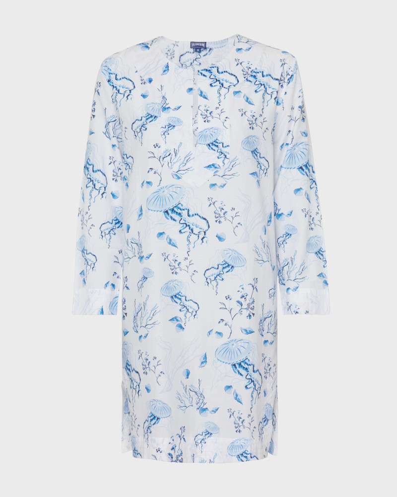 Women Cotton and Silk Kaftan Medusa and Shells 1