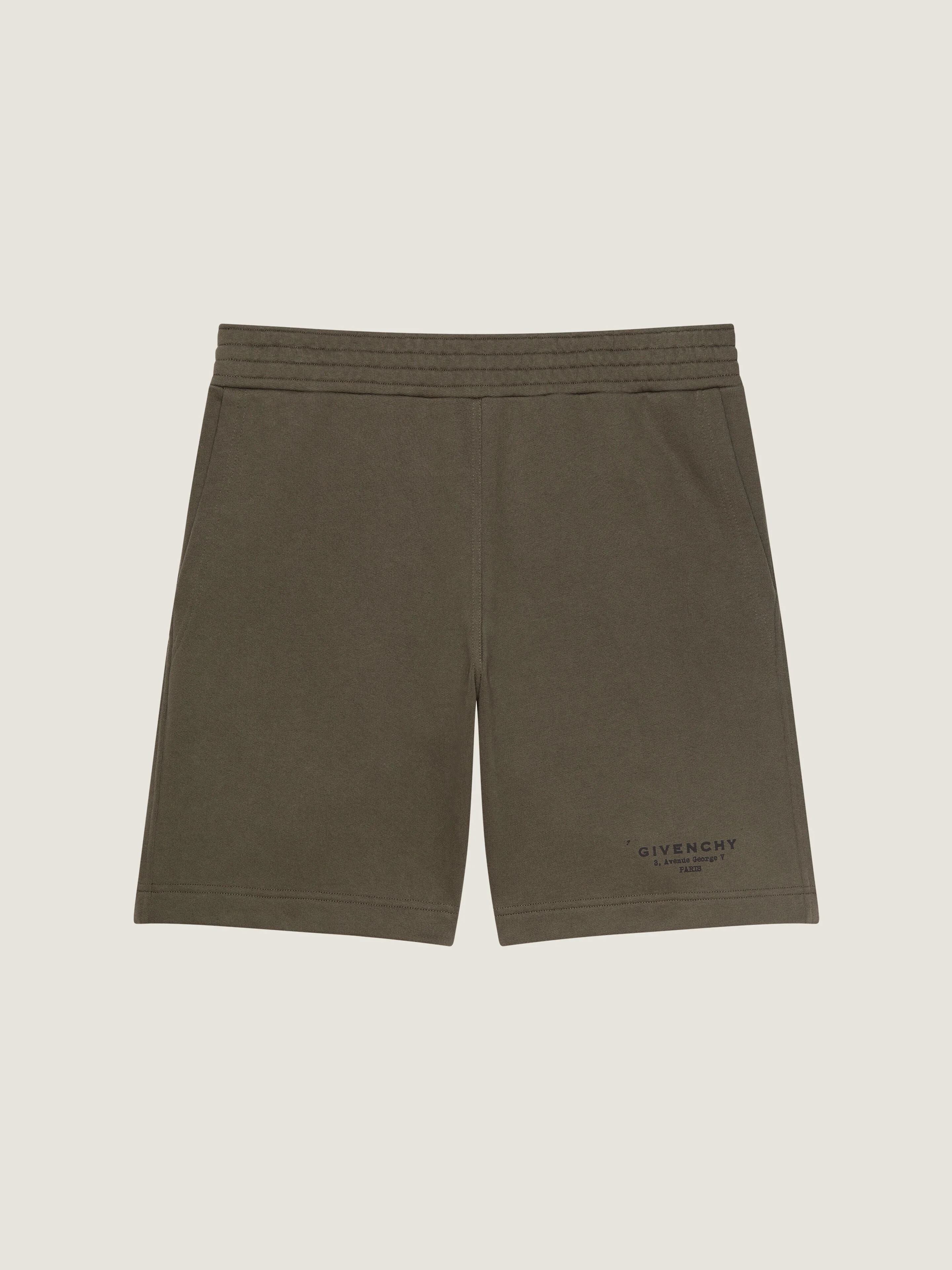 BERMUDA SHORTS IN FLEECE WITH GIVENCHY STAMP PRINT - 1