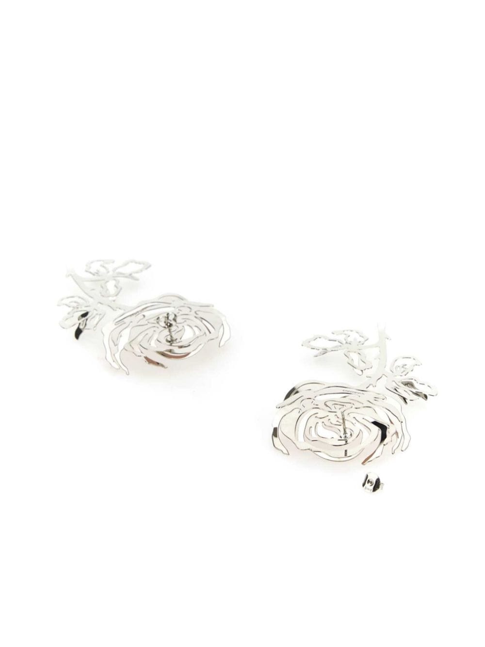 rose-motif stud earring - 3