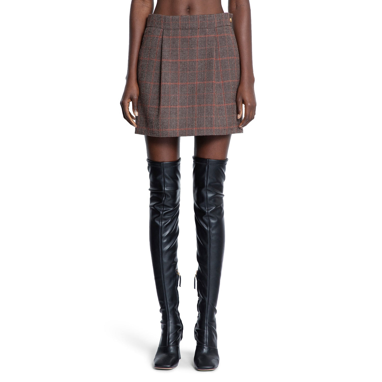 Pleated-Mini-Skirt-In-Check-Wool - 6