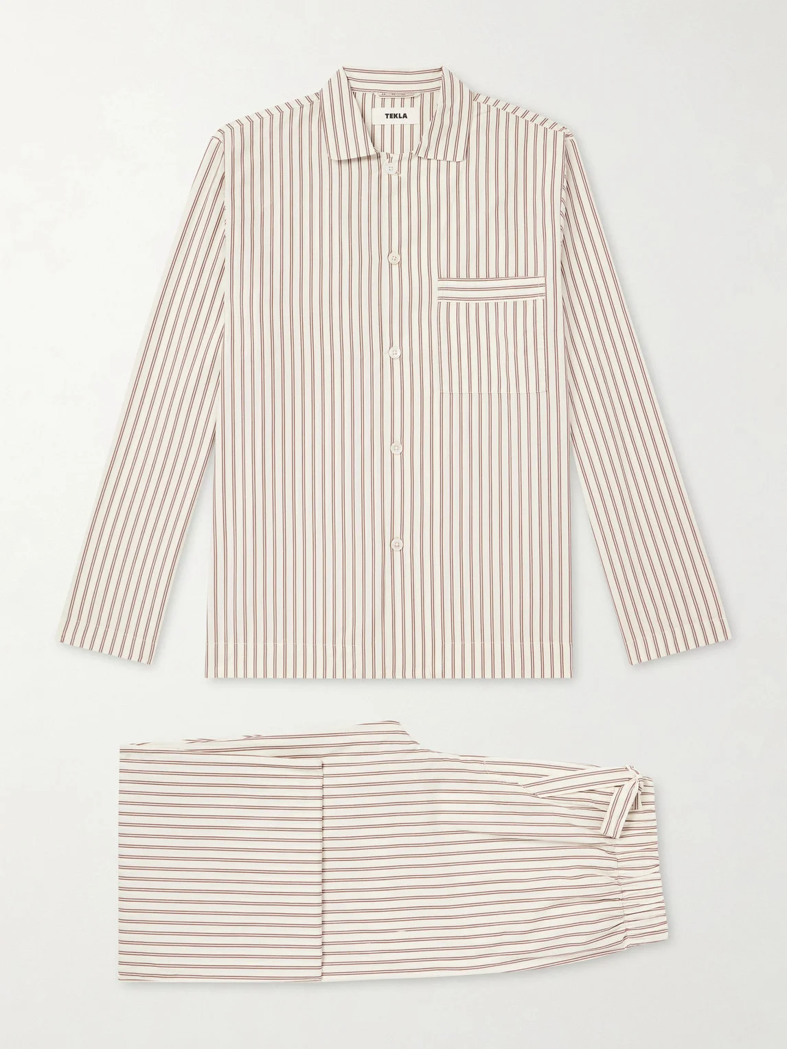 Striped Cotton-Poplin Pyjama Set - 1