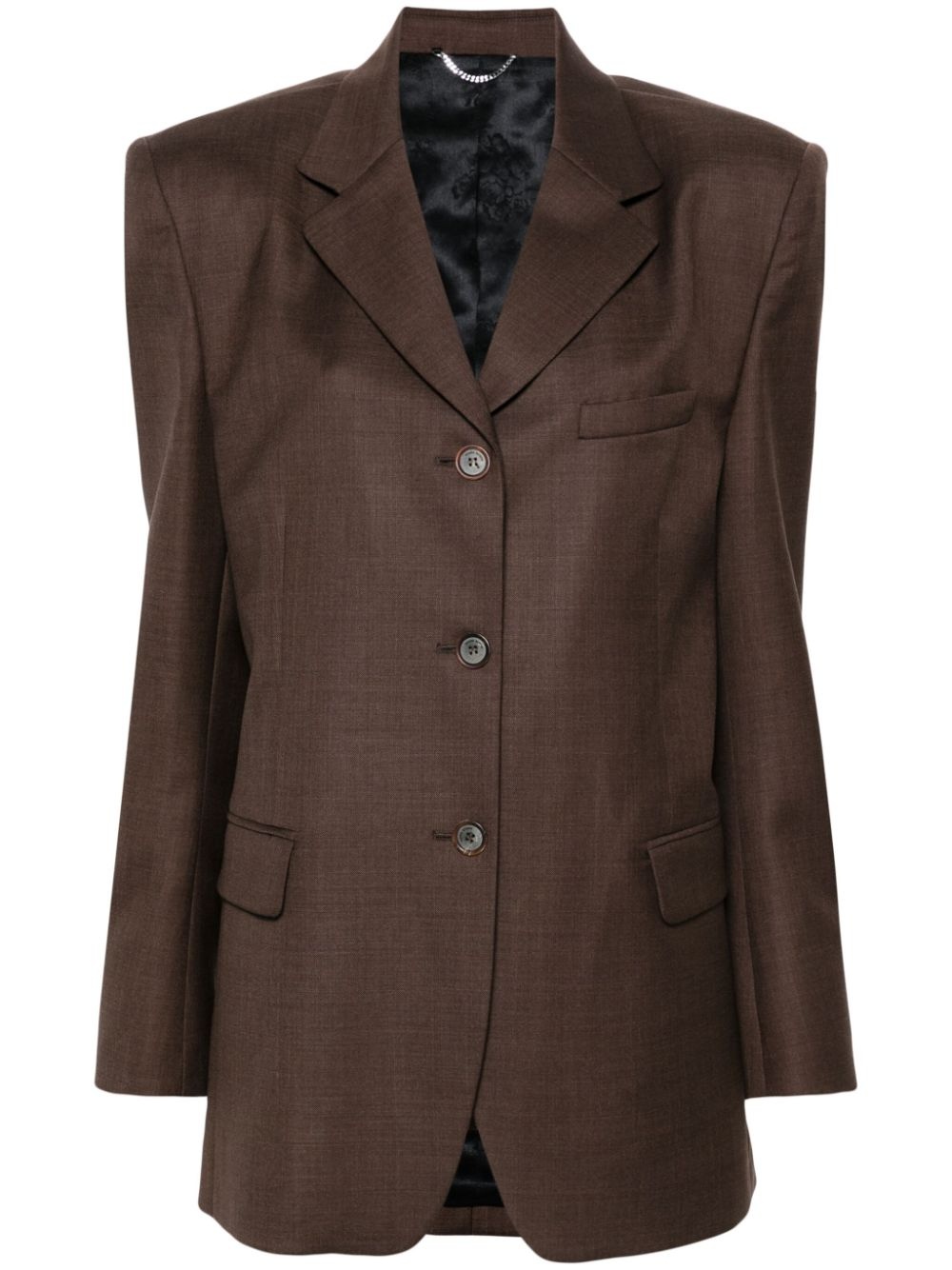 single-breasted wool blazer - 1