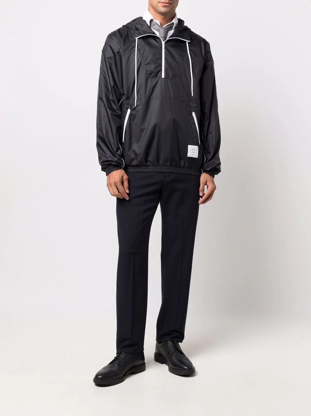 logo patch hooded jacket - 3