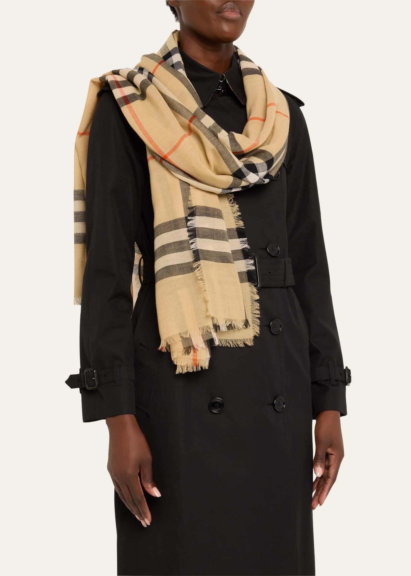 Giant Check Wool Scarf - 2