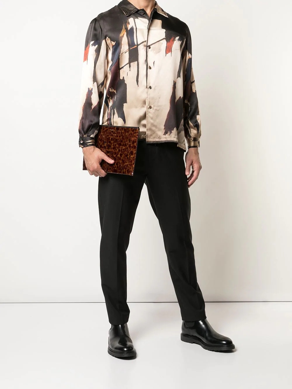 abstract-print boxy-fit shirt - 2