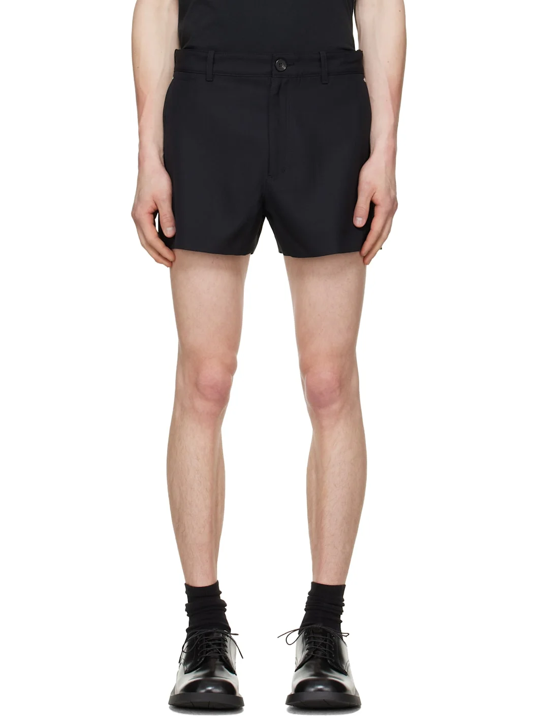 Black Suit Wool Shorts - 1