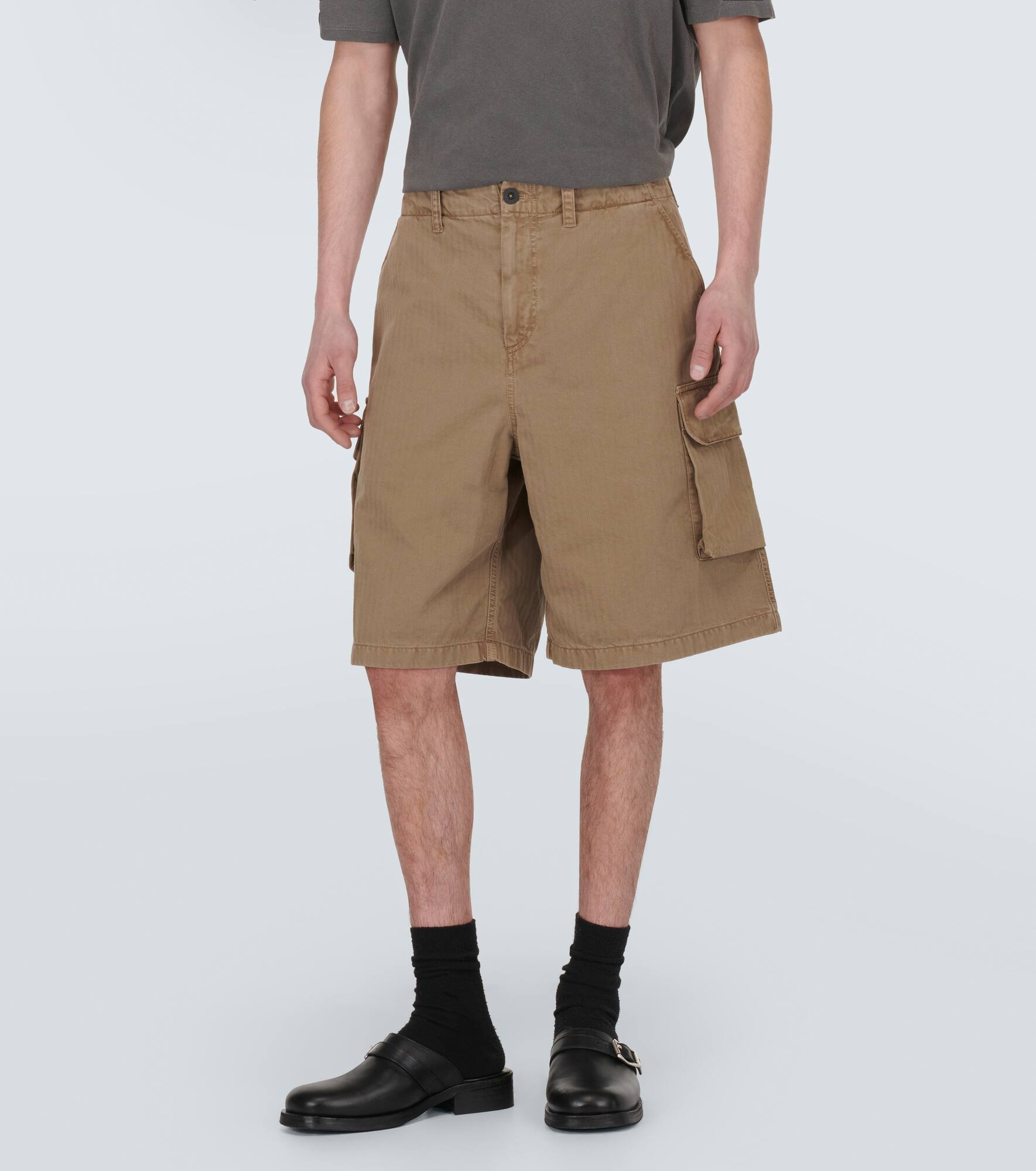 Mount herringbone cotton cargo shorts - 3