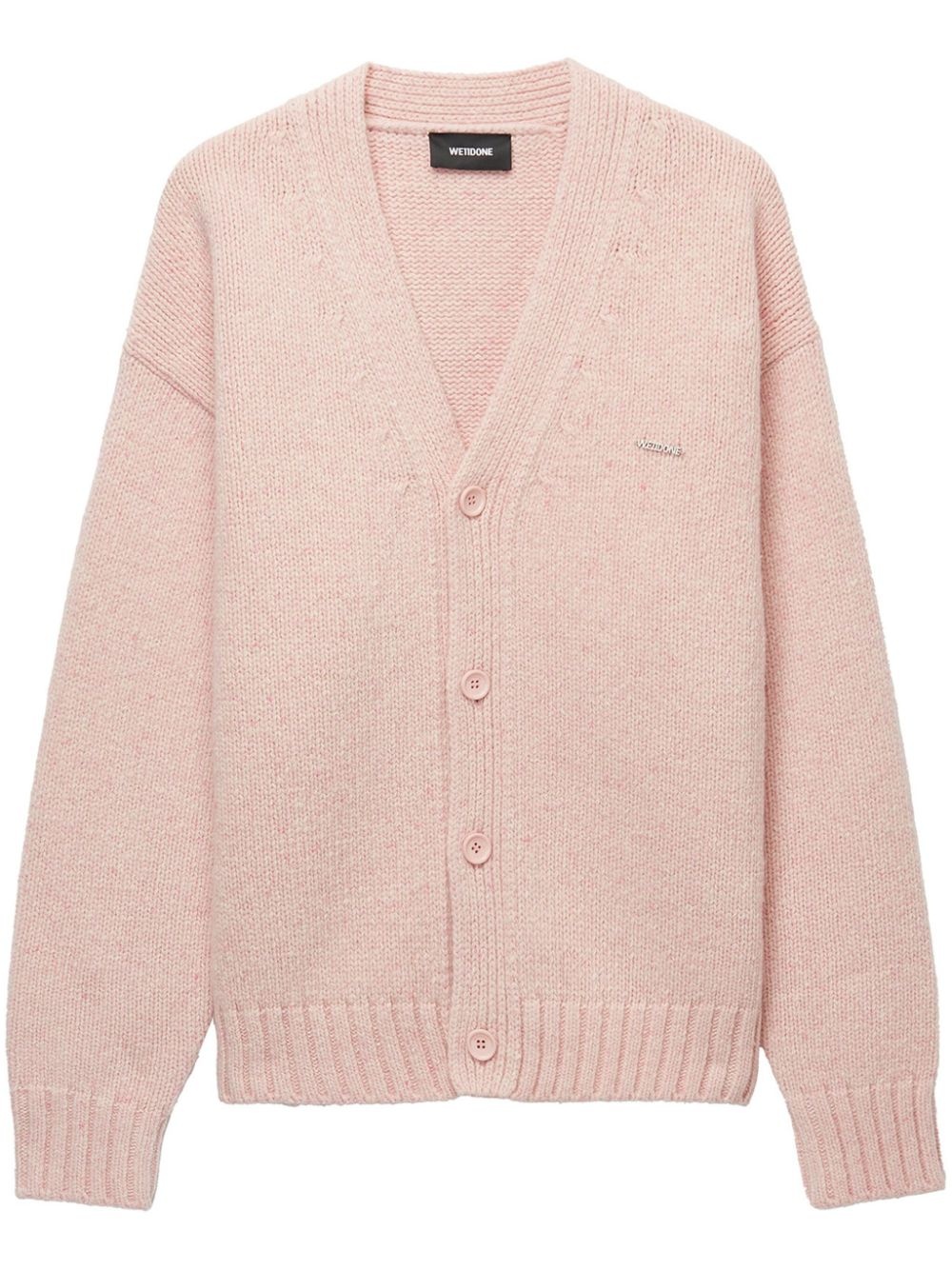 logo-plaque cardigan - 1