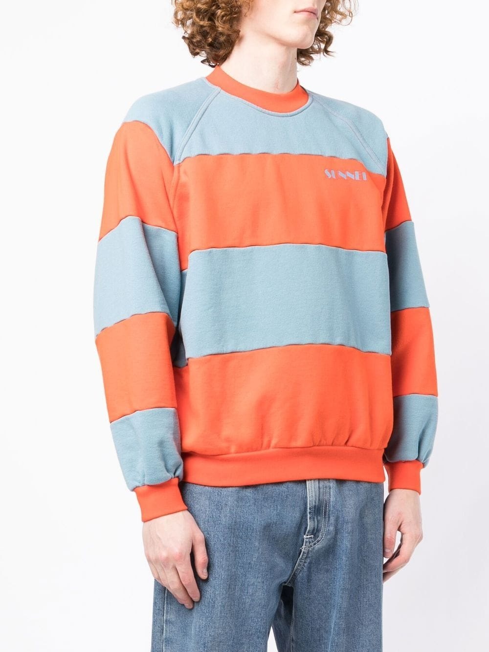 striped-panel sweatshirt - 3