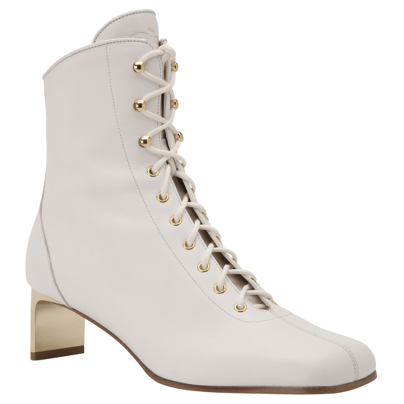 La Patineuse High heel low boots White - Leather 3