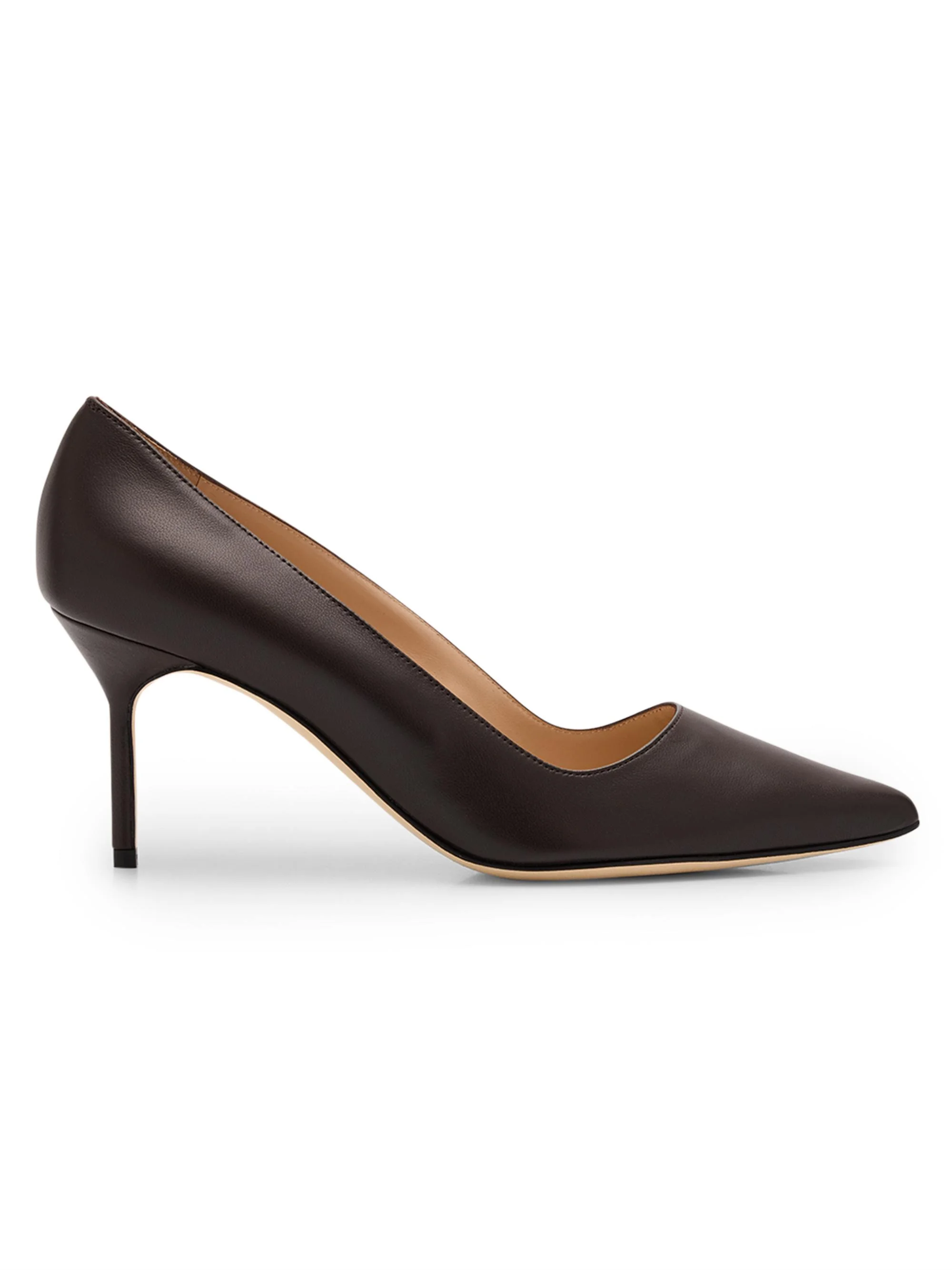 Women's BB 70mm Leather Stiletto Pumps - Dark Brown - 1