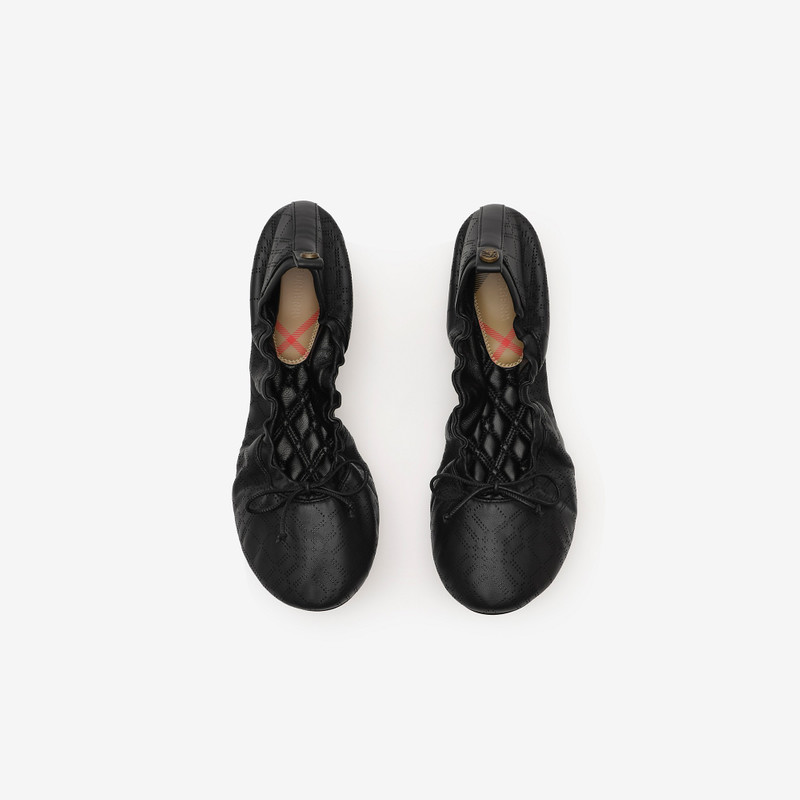 Check Leather Fawn Ballerinas​ 4