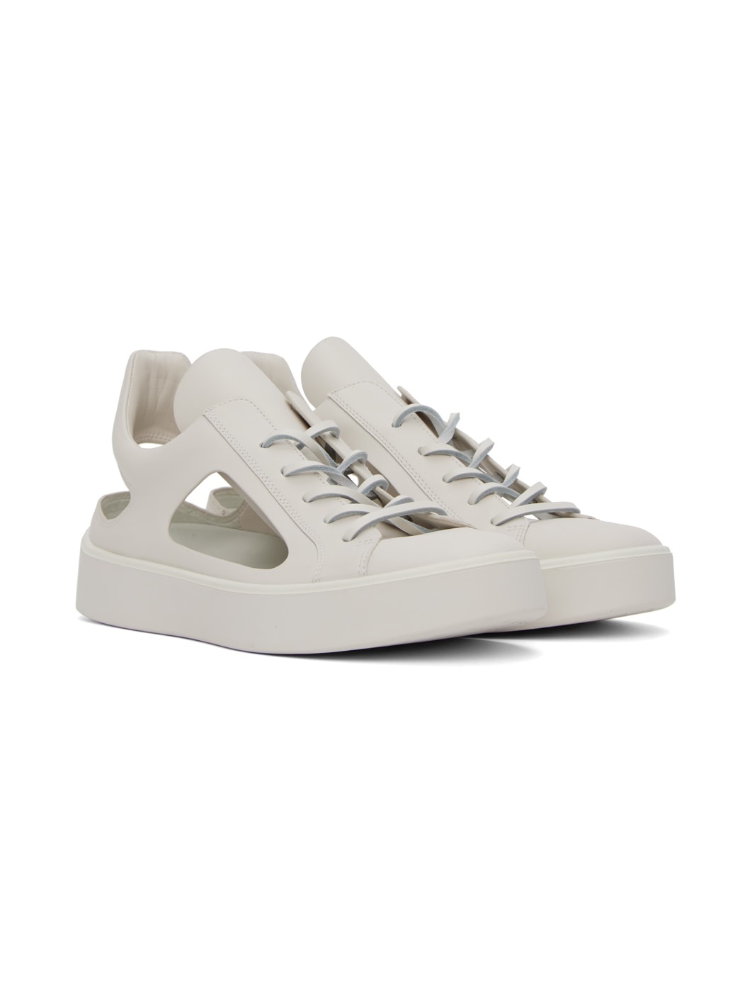 White Kostas Murkudis Edition Cutout Sneakers - 4