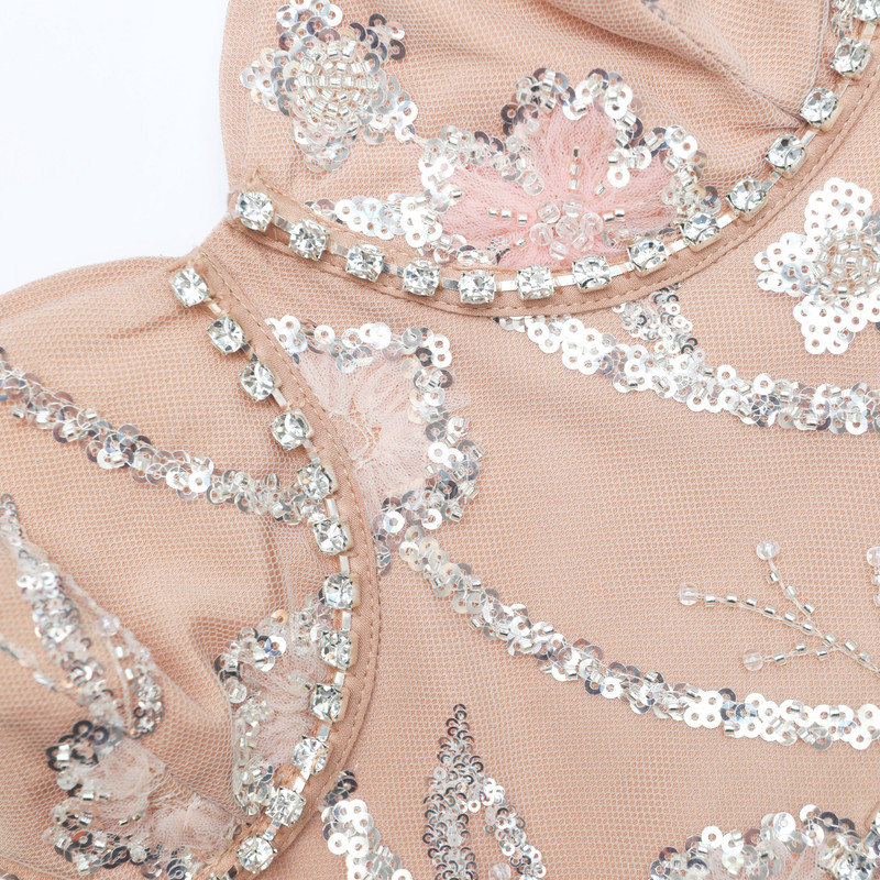 Flower Sequin Tier Maxi Dress 5