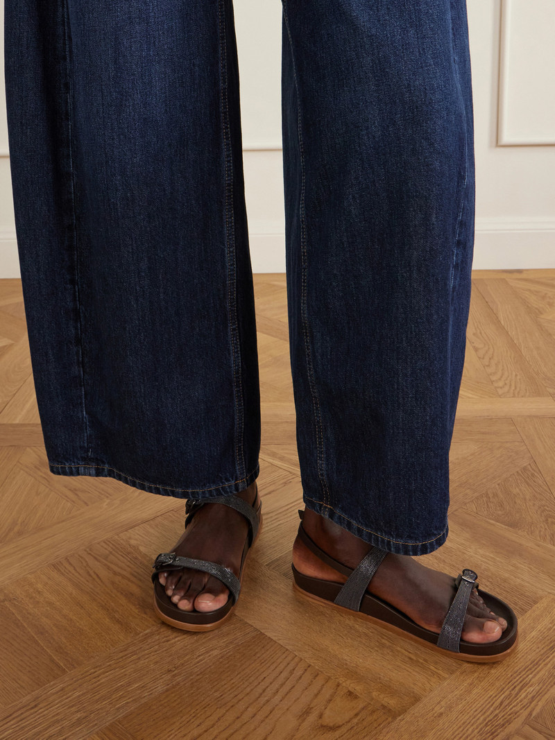 Brunello Cucinelli Embellished Leather Sandals outlook