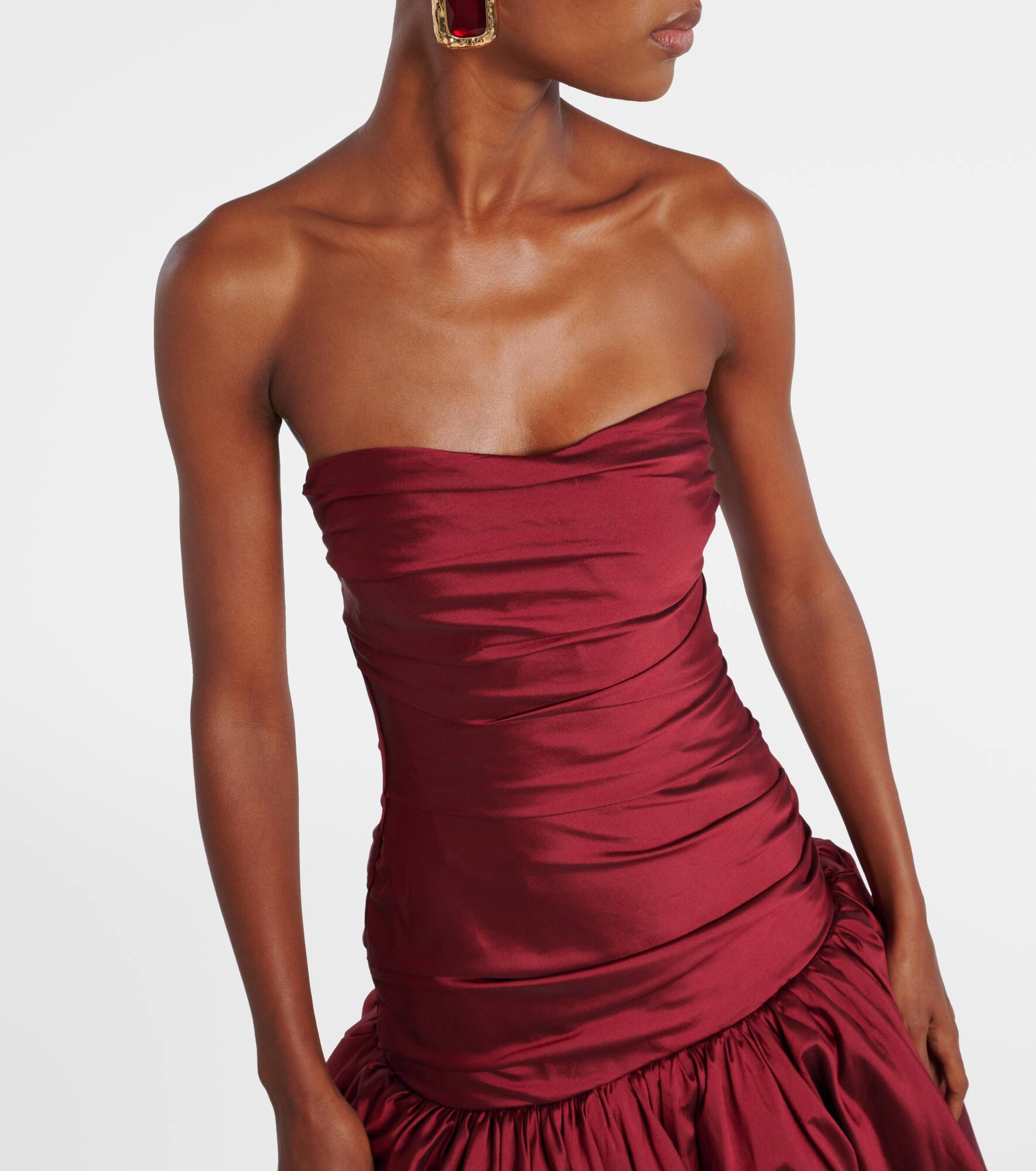Draped off-shoulder corset gown - 4