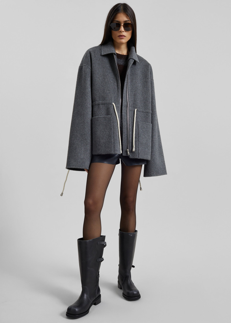 Lemvig Wool Drawstring Jacket - Grey 5
