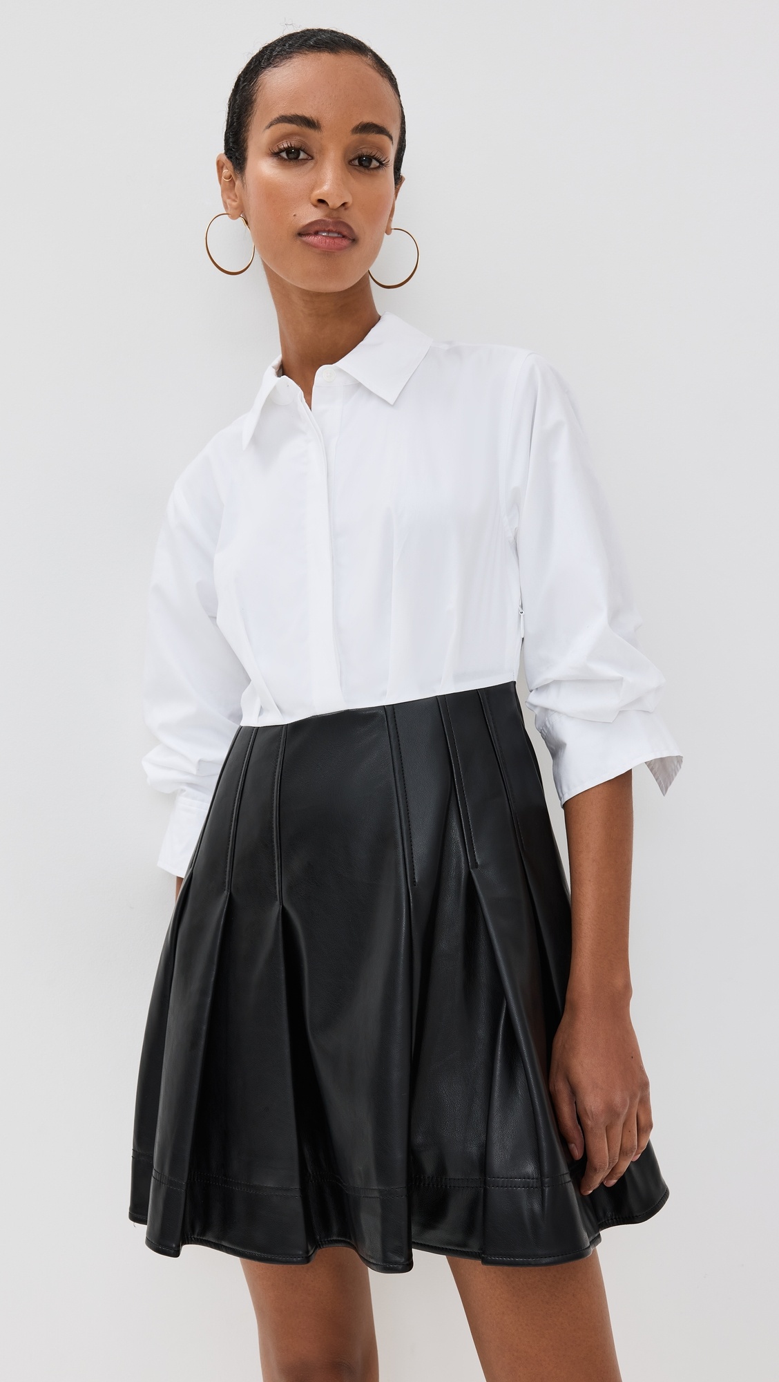 Padma Poplin Combo Mini Dress - 6