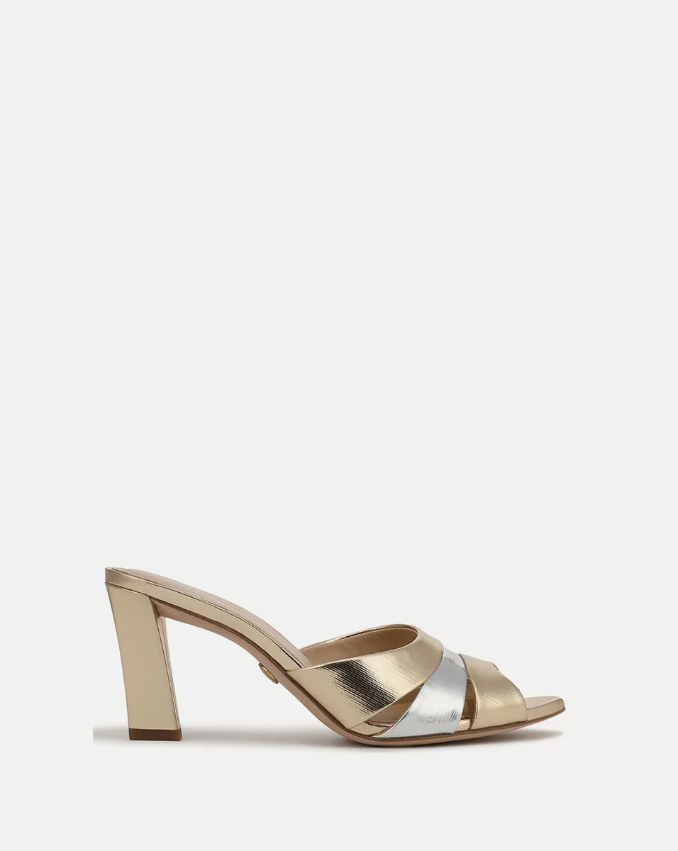 CASSIEL METALLIC SLIDE SANDAL - 1