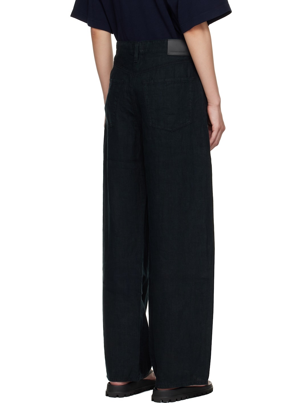 Black Brynn Linen Trousers - 3