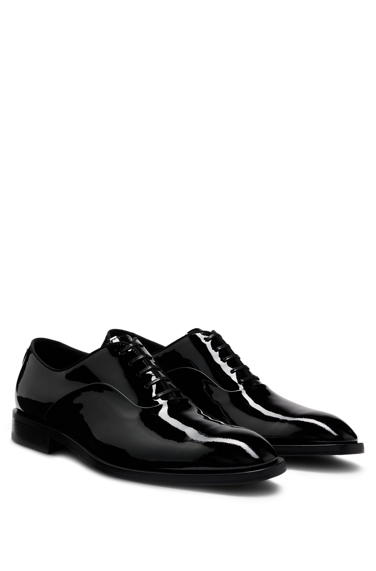 PATENT-LEATHER OXFORD SHOES WITH STITCHING DETAILS - 2