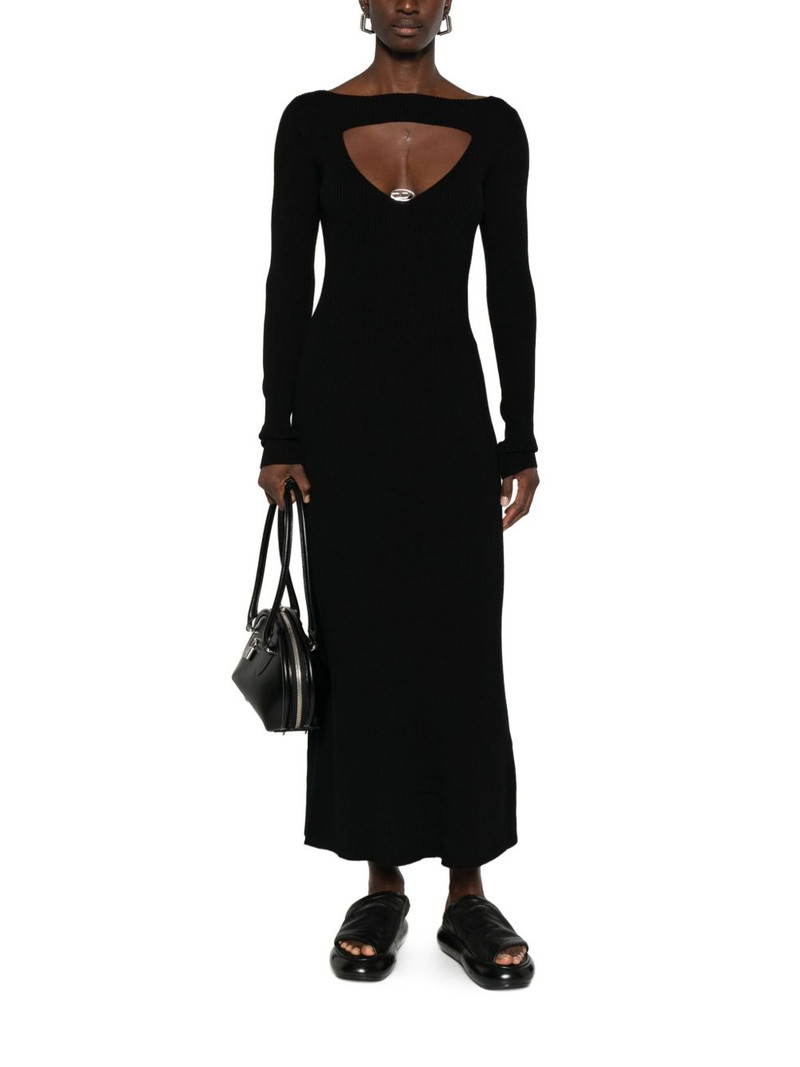 Diesel logo-embellished long-sleeve midi dress outlook