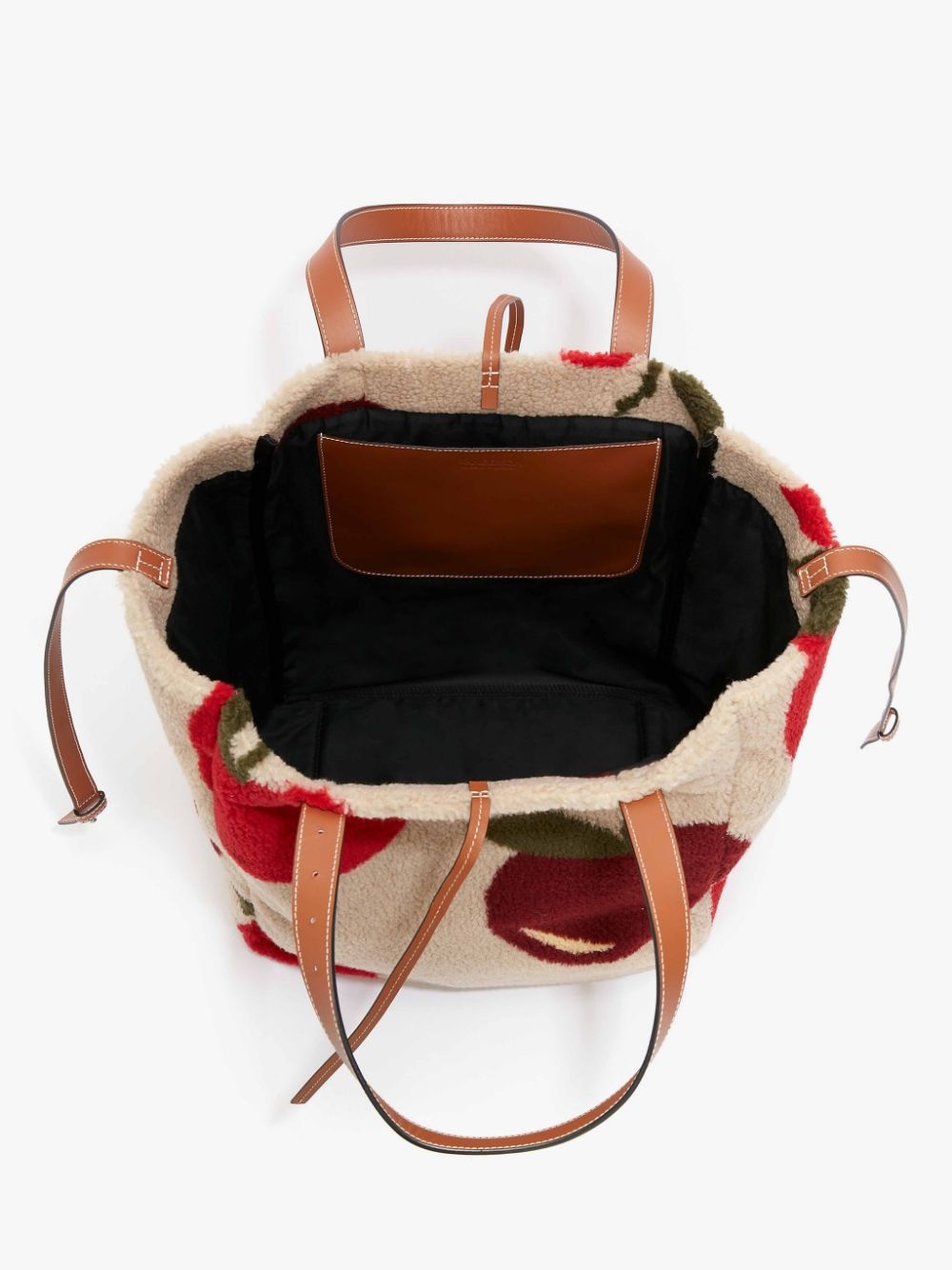 BELT TOTE - FLEECE TOTE BAG WITH APPLE MOTIF - 4