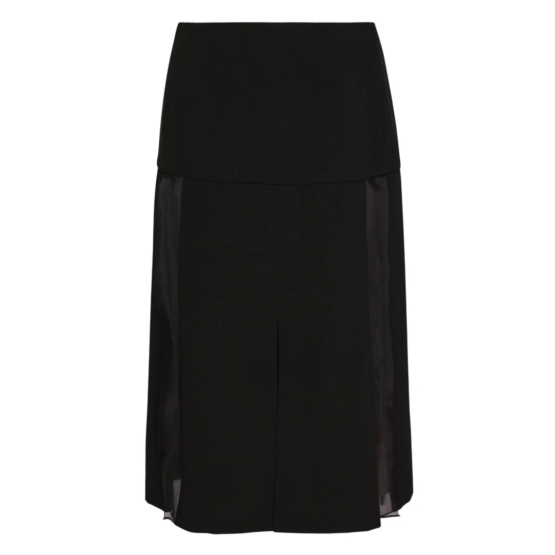 Fluid Wool Sablé Midi Skirt - 1
