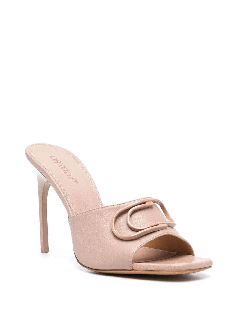 Paperclip-detail 115mm leather sandals - 2