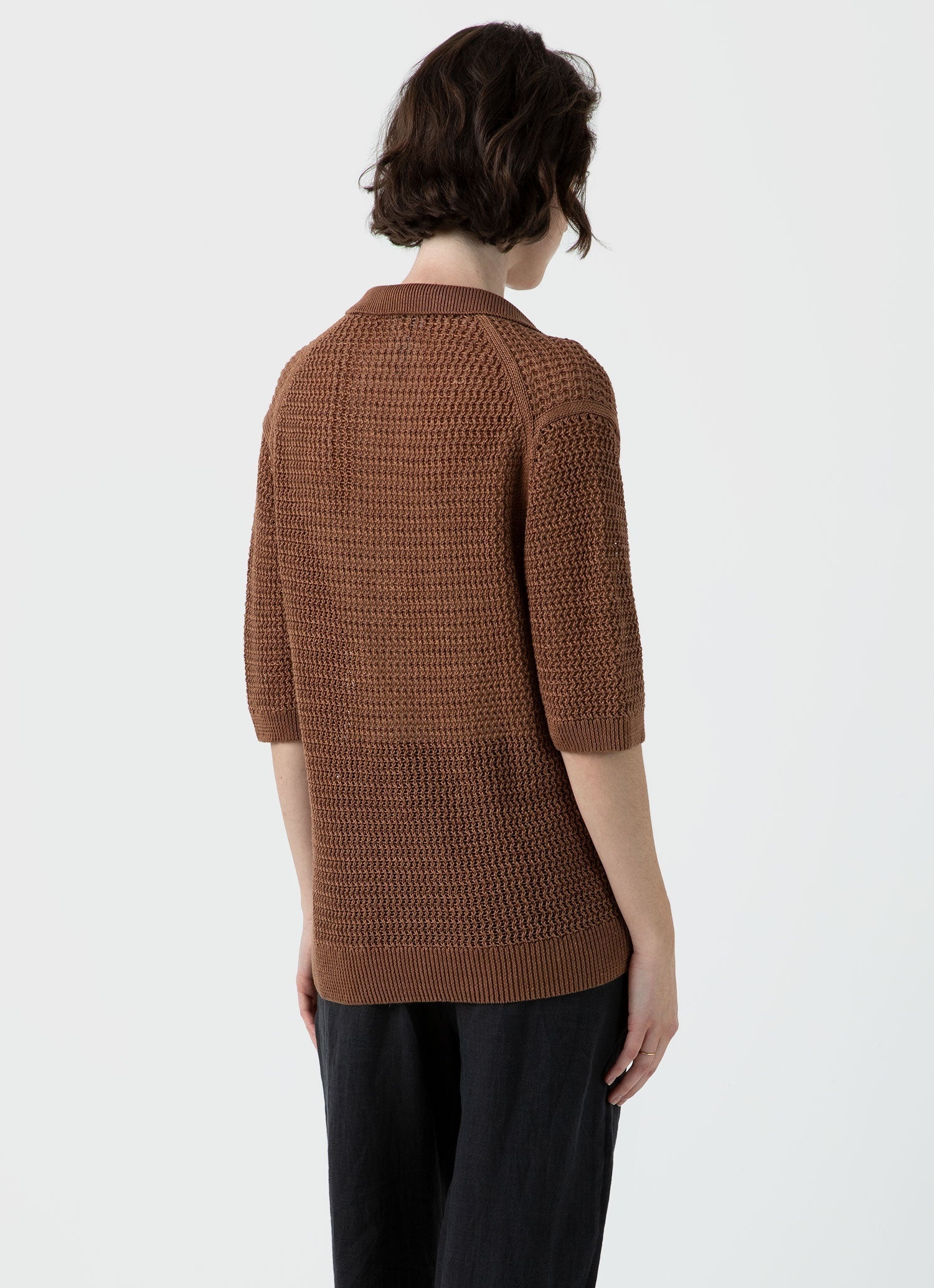 Linen Mesh Polo Shirt - 4