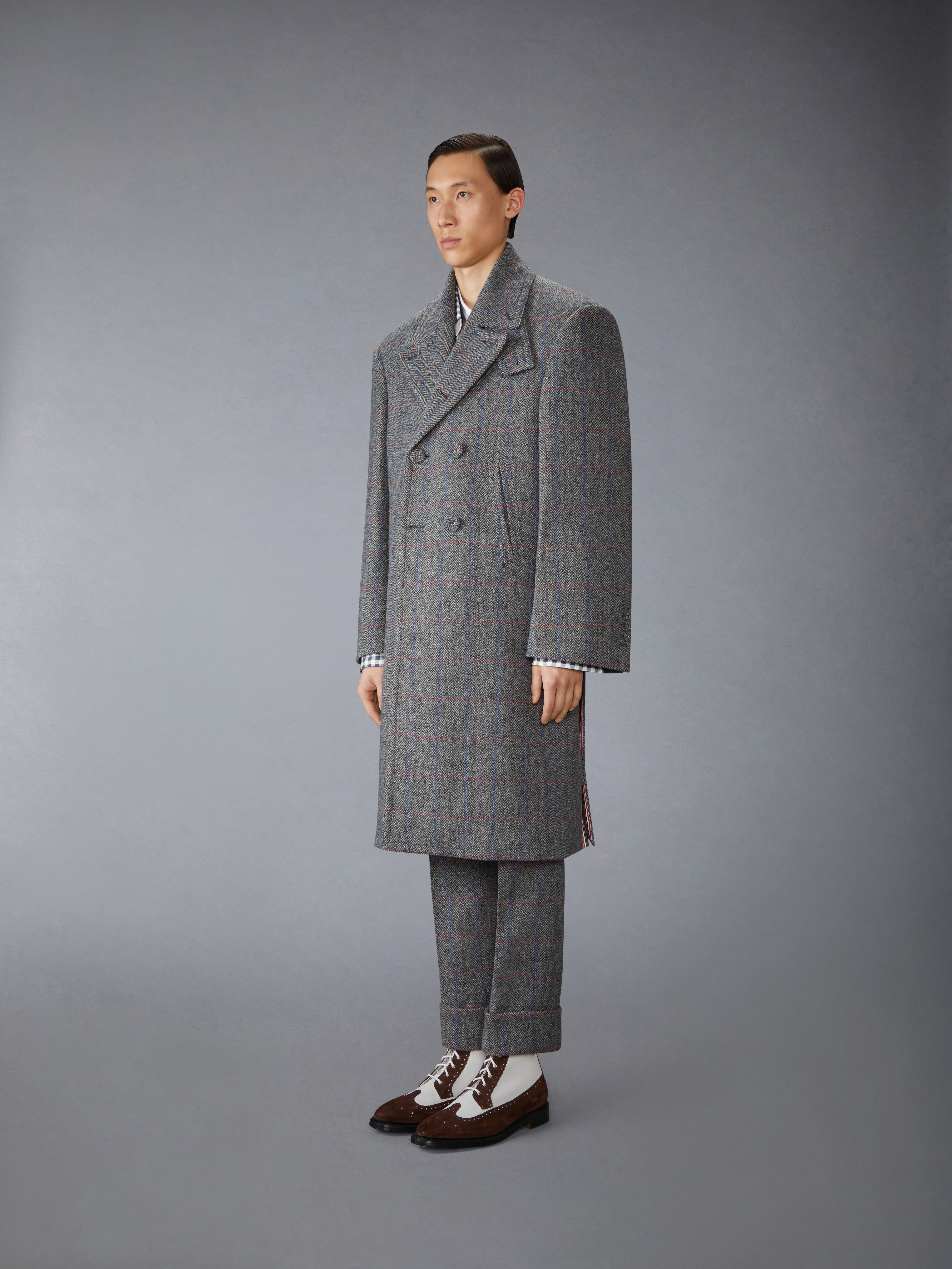 HUNTING TWEED OVERSIZED PEACOAT - 3