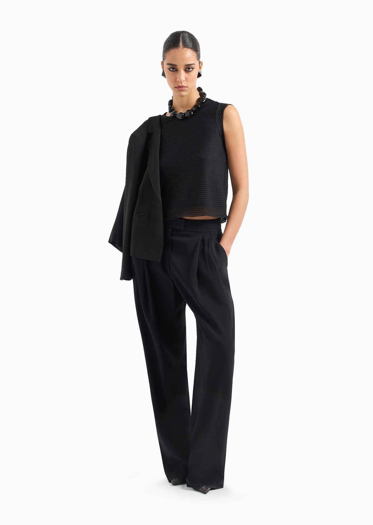 Short-sleeved ottoman-effect jersey top - 4