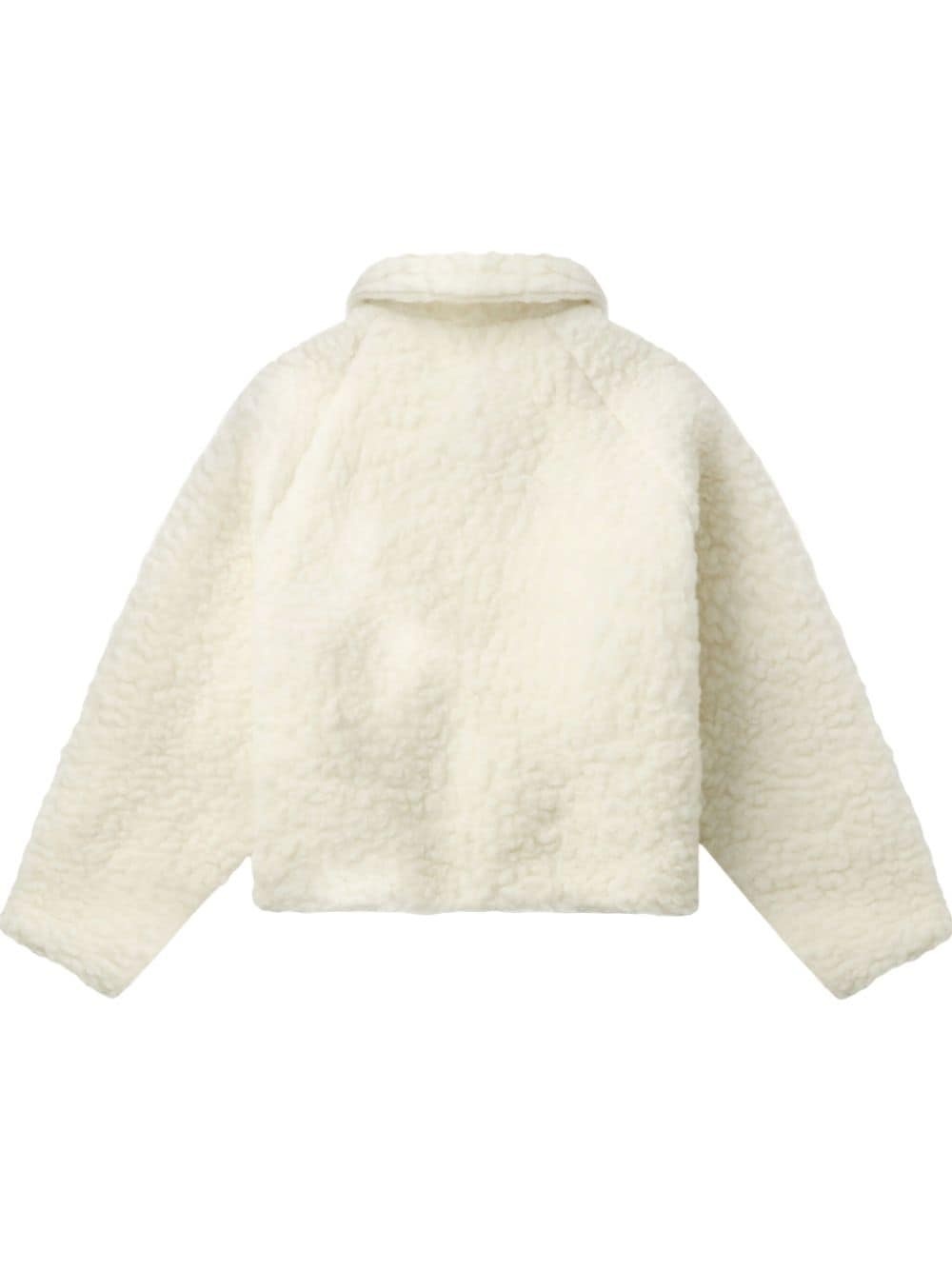 fleeced wool bomber jacket - 6