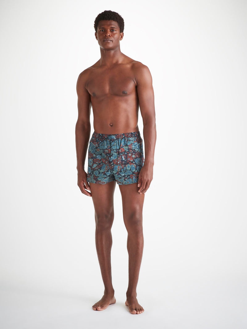 Men's Modern Fit Boxers Cotton Batiste Multi Marble Print - 5