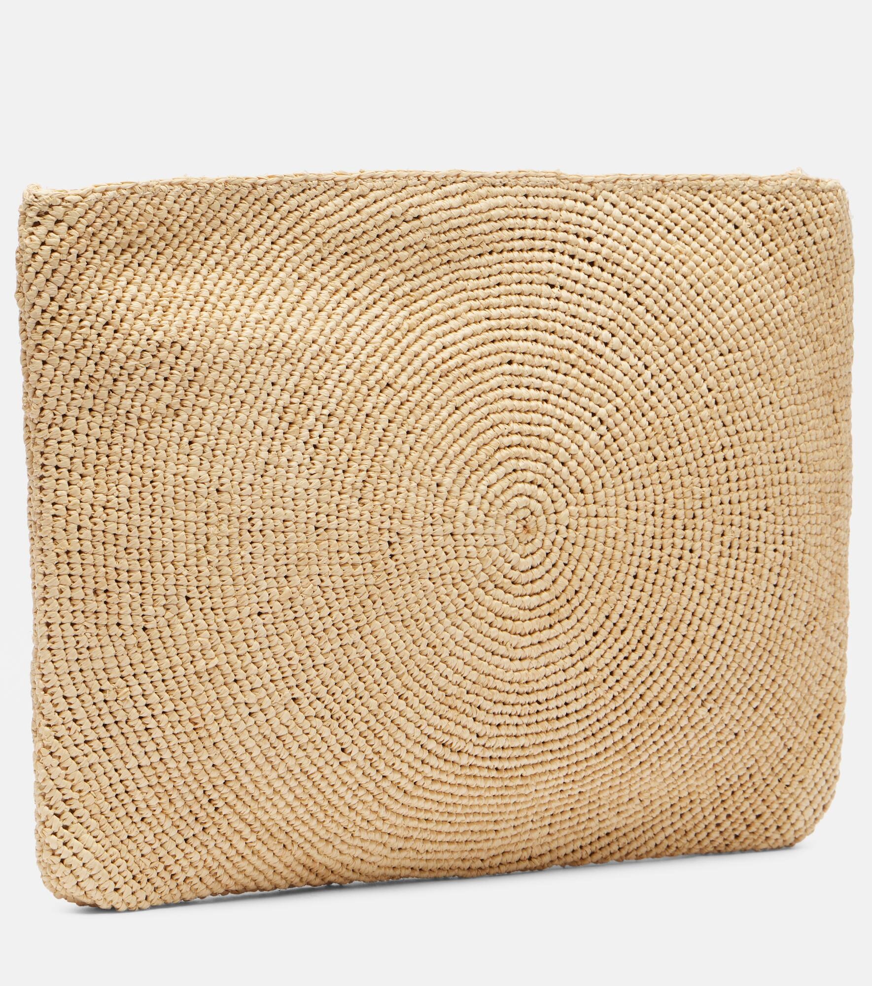 Logo raffia clutch - 4