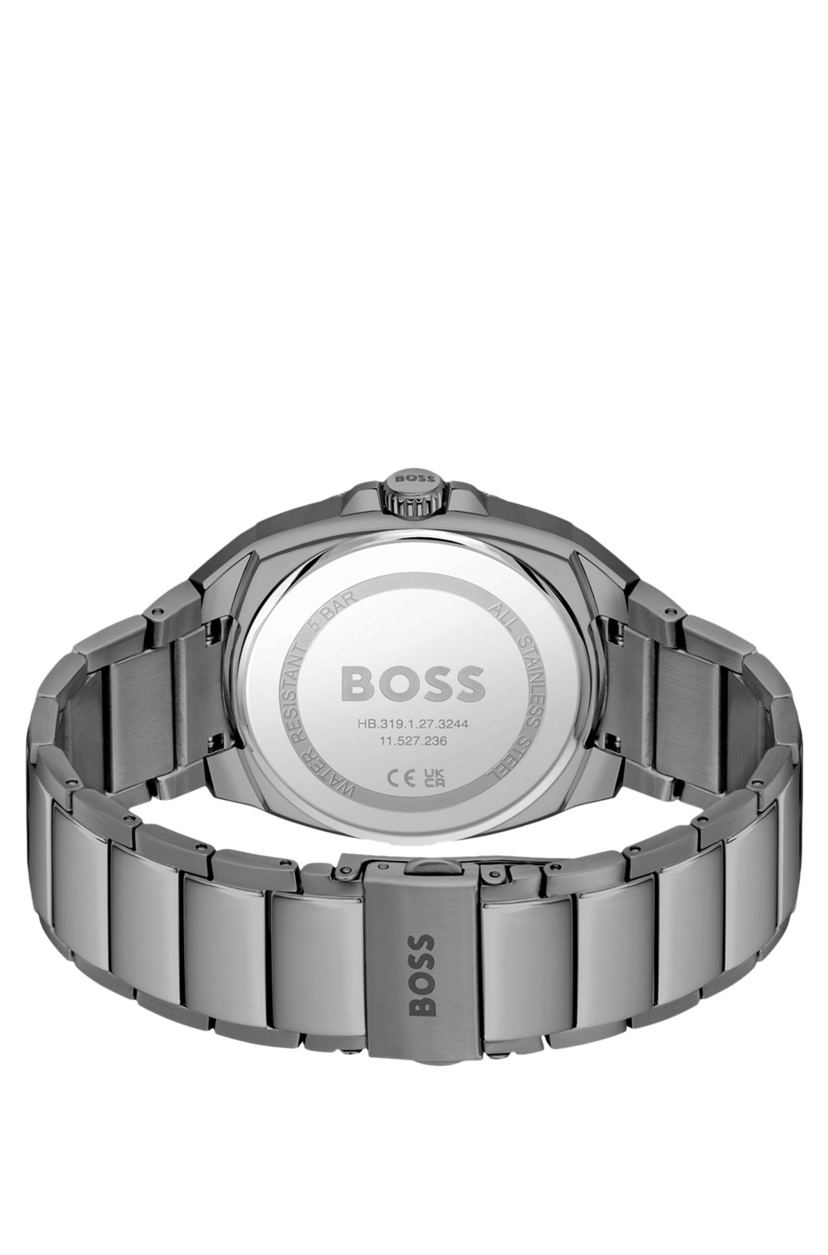 GRAY LINK-BRACELET WATCH WITH TONAL GUILLOCHÉ DIAL - 3