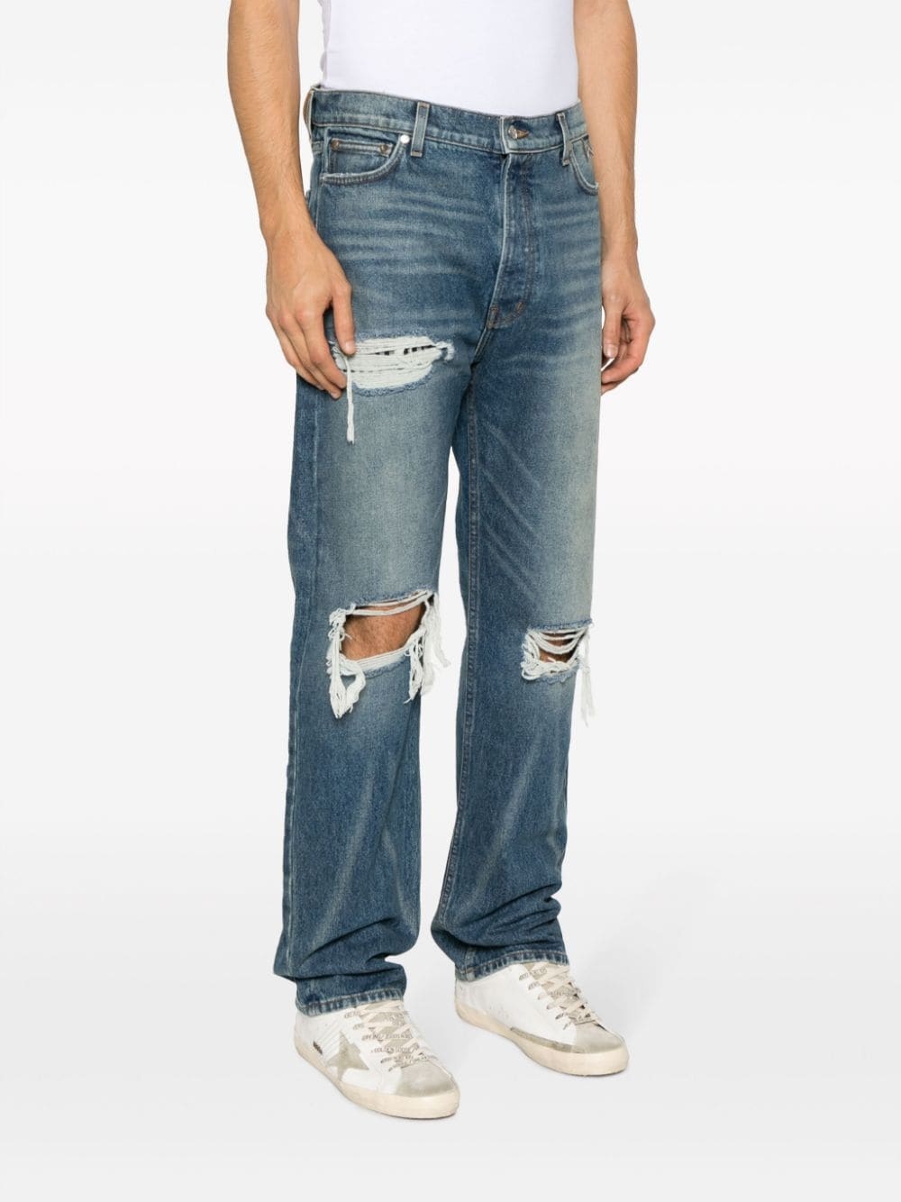 Boxer distressed straight-leg jeans - 3