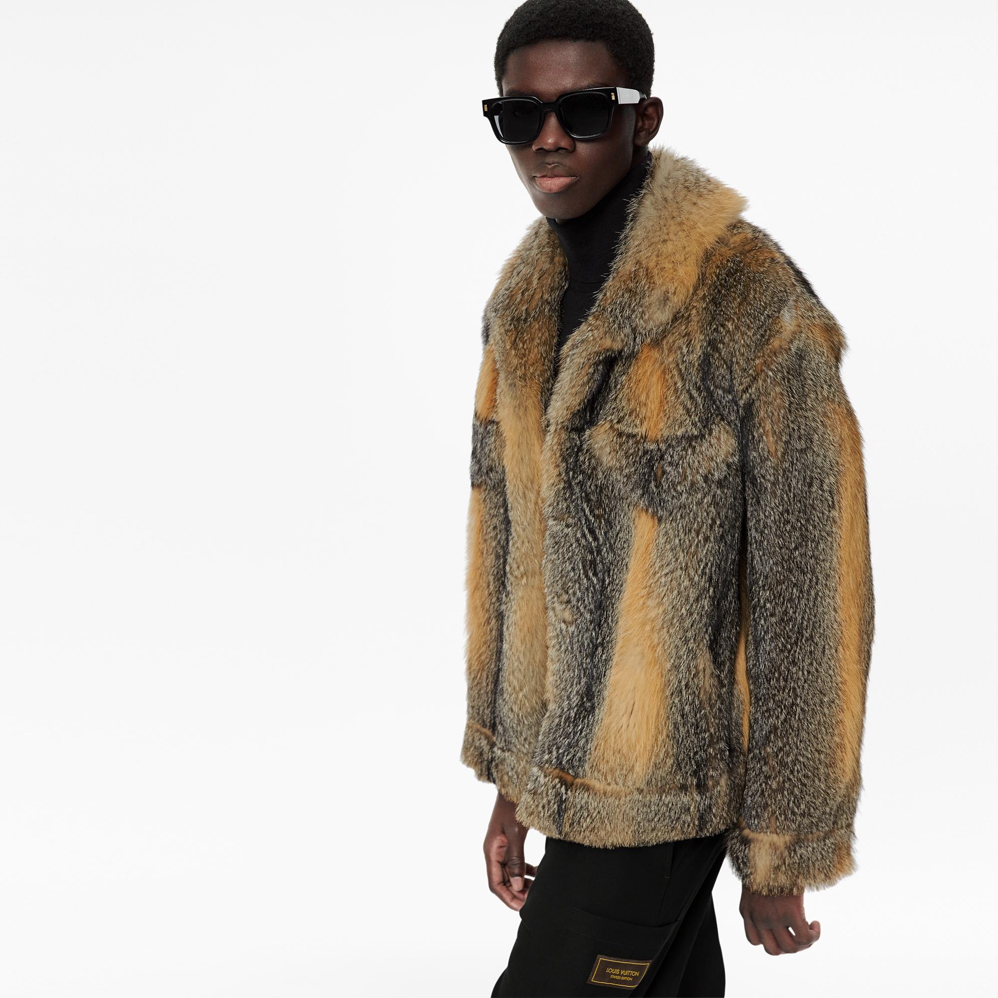 Fur Blouson with LV Lettering - 3