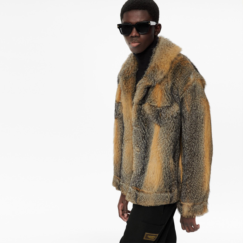 Fur Blouson with LV Lettering 3