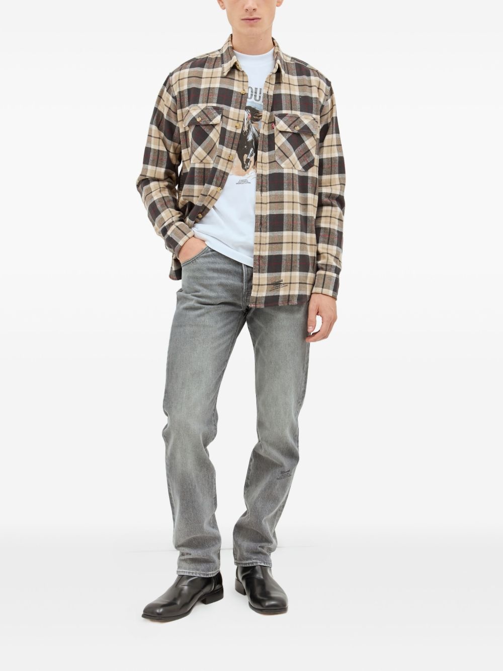 x JJJJound logo-patch jeans - 2